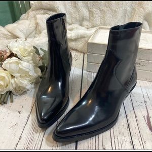 Calvin Klein jeans Arianna leather western moto ankle booties NEW